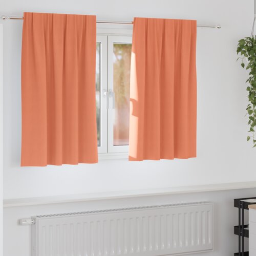 vidaXL Zavese z zavesami 2 pcs Terakota 140 x 140 cm Poliester Cene