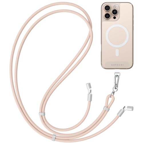 Satechi Vrvica za okoli vratu s kablom USB-C serije Lanyard OntheGo, hitro polnjenje, Roza, (5000277185) Cene