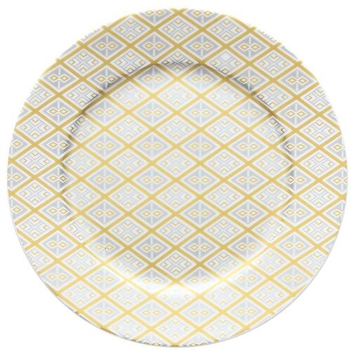 Andrea Fontebasso cosmo Argo plitko tanjir sa žutim romboidima 20 cm Slike
