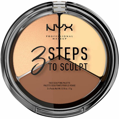 NYX Professional Makeup paleta za konturisanje lica 3 steps to sculpt 02-Light Slike