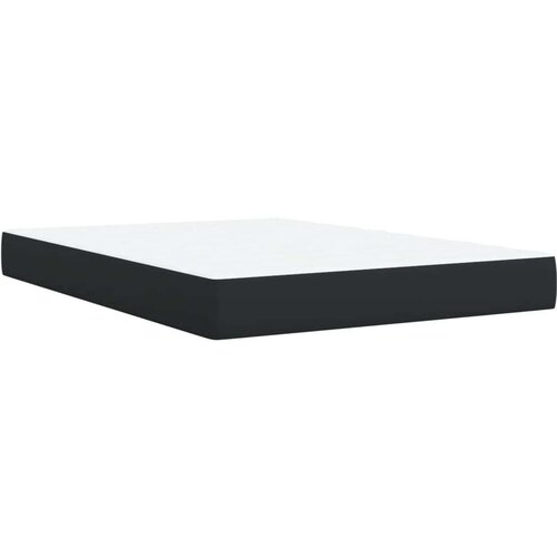 VidaXL Krevet s oprugama i madracem crni 140 x 190 cm od umjetne kože Slike