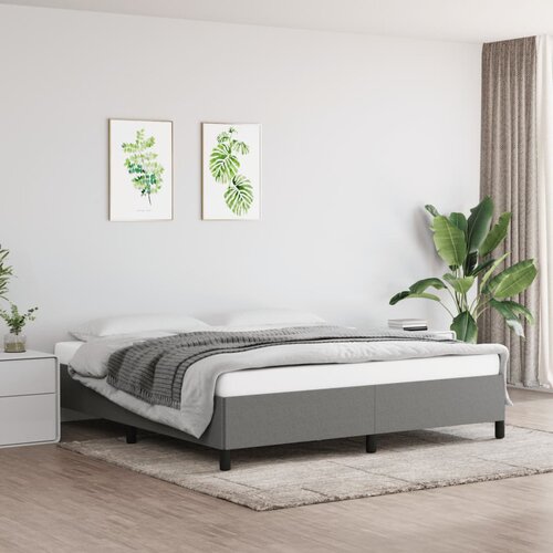 The Living Store Posteljni okvir brez vzmetnice temno siv 180x200 cm tkanina - Posteljni Okvir, (21527942) Slike