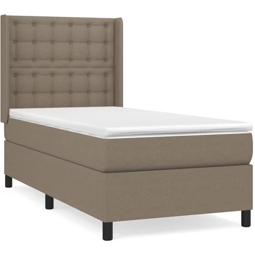 vidaXL Box spring postelja z vzmetnico taupe 90x190 cm blago, (20895884)