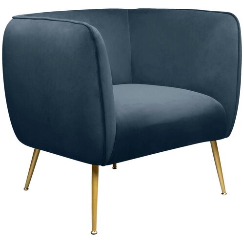 Ambia Home fotelj, modra, zlate barve les, kovina, tekstil Cene