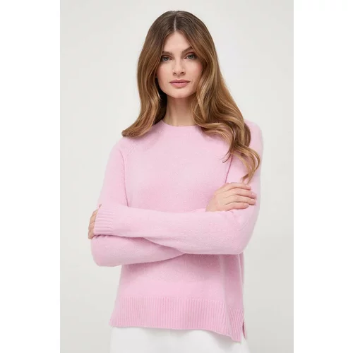 Weekend Max Mara Vuneni pulover za žene, boja: ružičasta, lagani
