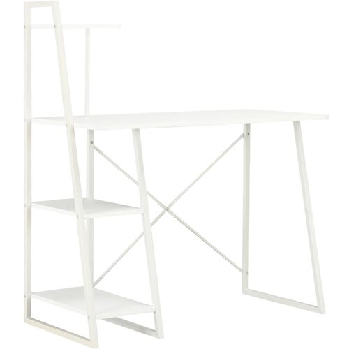 vidaXL Pisalna miza s policami bela 102x50x117 cm Cene