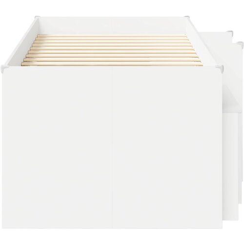  Loft krevet s ormarom s pohranom 3 pcs Bijela Konstruirano drvo Slike