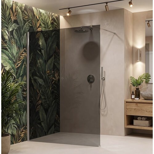 Rea Stena za prhanje Flexi Grey / Chrome 130 Cene