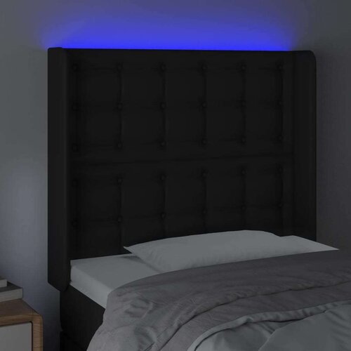  Uzglavlje crno 83x16x118/128 cm od umjetne kože Slike