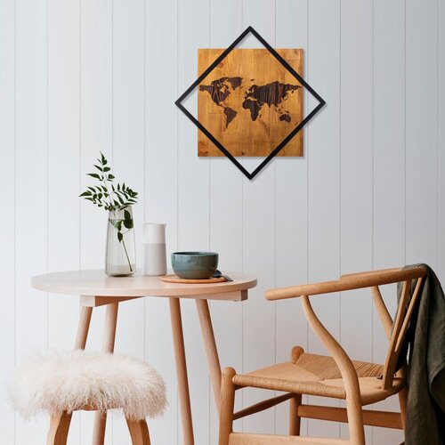 Wallity Zidna dekoracija World 2, 54x54 cm, Smeđe boje Slike