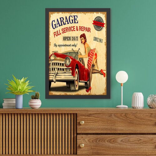 Wallity Uramljena slika Garage, 40x55 cm Cene