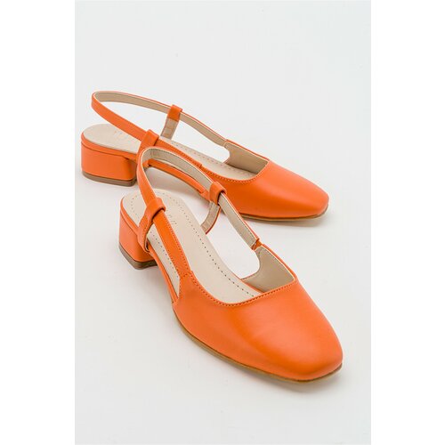 LuviShoes 66 Women's Orange Skin Heeled Sandals Slike