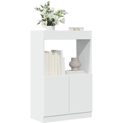 VidaXL Visoka omara bela 63x33x100 cm inženirski les Slike