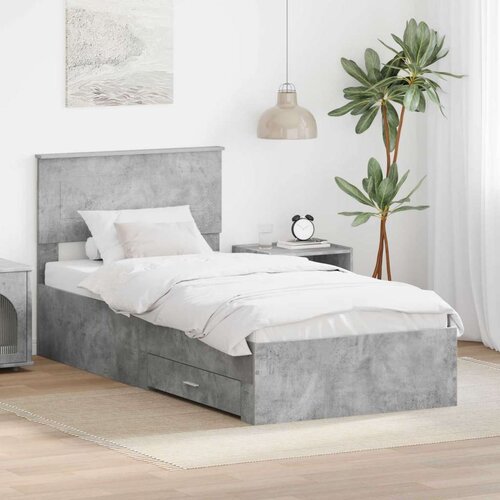  Okvir za krevet s uzglavljem Betonski sivi 90 x 190 cm Cene