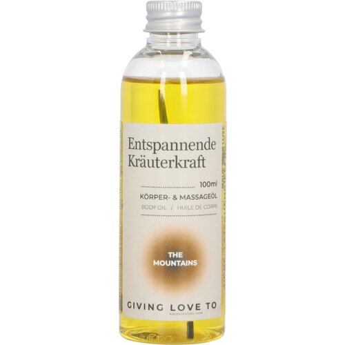 Olje za telo in masažo &amp;quot;Spro&amp;scaron;čujoča zeli&amp;scaron;čna moč&amp;quot; - The Mountains - 100 ml Slike