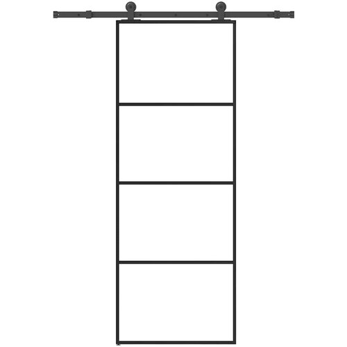 vidaXL Drsna vrata z opremo 76x205 cm ESG steklo in aluminij Cene