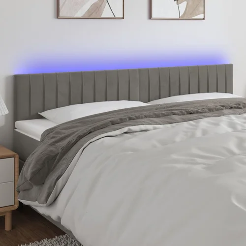 Led uzglavlje svjetlosivo 160x5x78/88 cm baršunasto