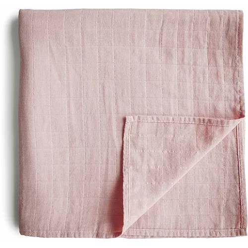 Mushie Muslin Swaddle Blanket Organic Cotton dekica za povijanje Rose Vanilla 120cm x 120cm 1 kom