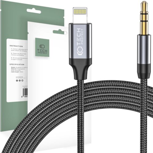 TECH-PROTECT ULTRABOOST LIGHTNING KABEL NA AUX 3,5MM 100CM ČRN, (22070580) Cene