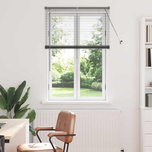 vidaXL Okenska roleta z zavesami Drugo Temno siva 80 x 130 cm Aluminij Cene