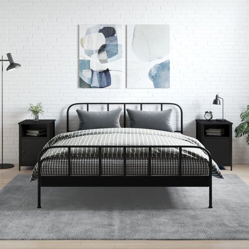 VidaXL Nočna omarica 2 kosa črna 40x42x60 cm inženirski les Slike