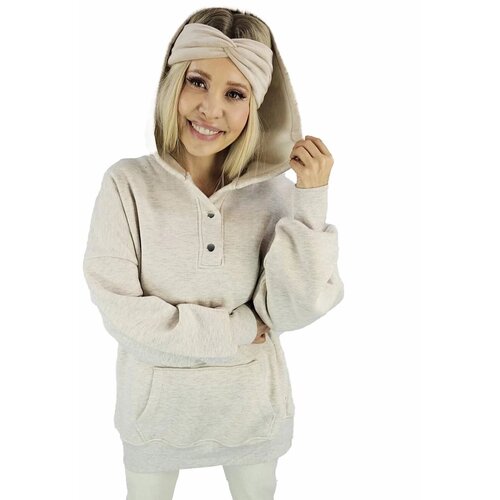 Pri Warm, smooth oversize hooded sweatshirt JANET Cene