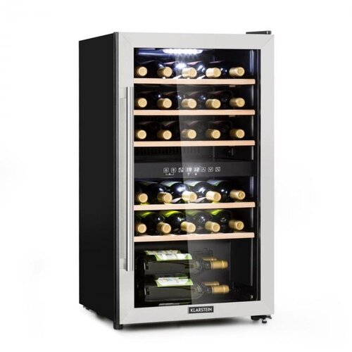 Klarstein Vinamour 29D, vinska omara, 2 coni, 80 l, 29 steklenic, 5-22 °C, upravljanje na dotik Cene