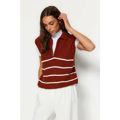 Trendyol Sweater Vest - Brown - Regular fit