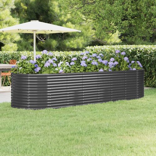 vidaXL Visoka greda iz prašno premazanega jekla 322x100x68 cm antracit Cene