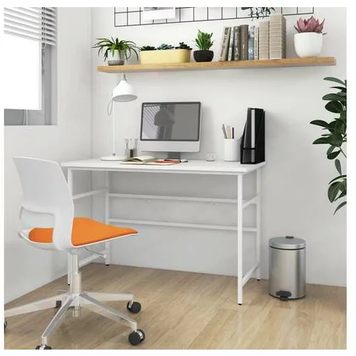  Računalniška miza bela 105x55x72 cm MDF in kovina