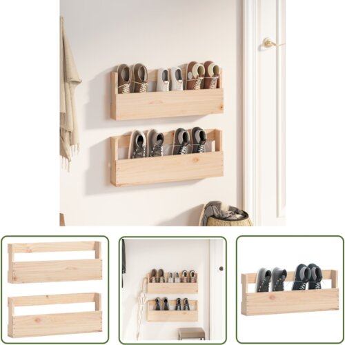 The Living Store Stenski regal za čevlje 2 kosa 59x9x23 cm - Stensko Stojalo Za Čevlje, (21744659) Cene