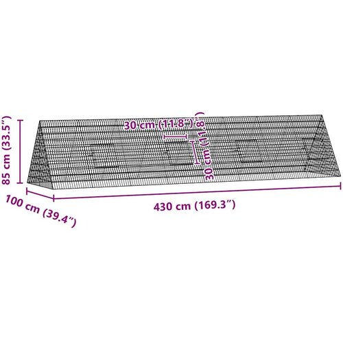  Kavez za piliće Srebrno 430 x 100 x 85 cm Cinkani čelik Slike