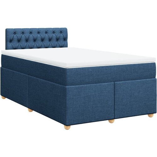vidaXL Box spring postelja z vzmetnico modra 120x190 cm blago, (21307769) Cene