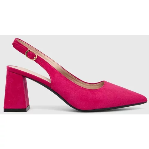 Answear Lab Salonke boja: ružičasta, s debelom potpeticom, s otvorenom petom