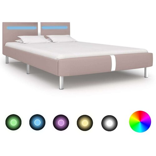  Okvir za krevet od umjetne kože LED boja cappuccina 120x200 cm Cene