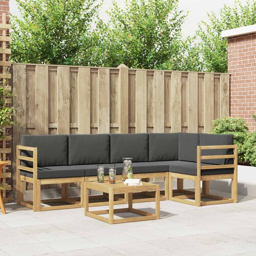  Set vanjskih sofa 6 pcs Bijela i antracit Čvrsto drvo akacije Cene