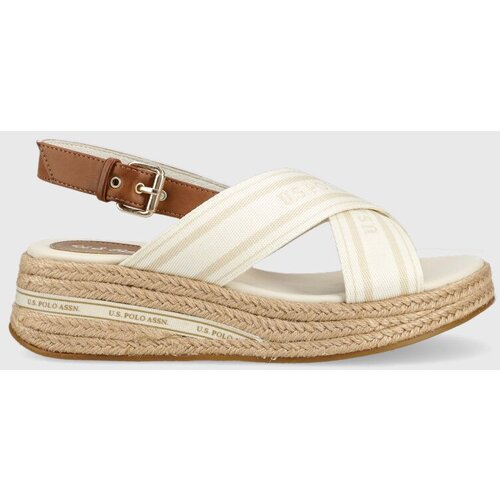 US Polo Assn Sandali GLORY ženski, bež barva, GLORY006D Slike
