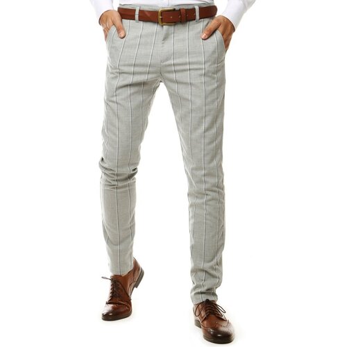 DStreet Light gray men&amp;#039;s chino trousers UX2563 Slike
