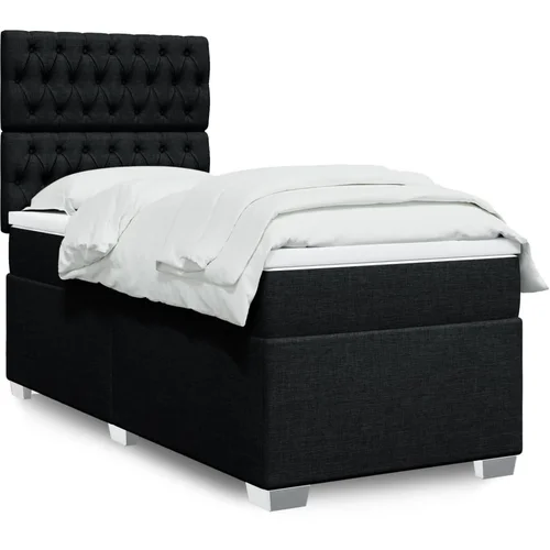 The Living Store Box spring postelja z vzmetnico črna 100x200 cm blago - Box Spring Postelja, (21511891) The Living Store Box spring postelja z vzmetnico črna 100x200 cm blago - Box Spring Postelja, (21511891)