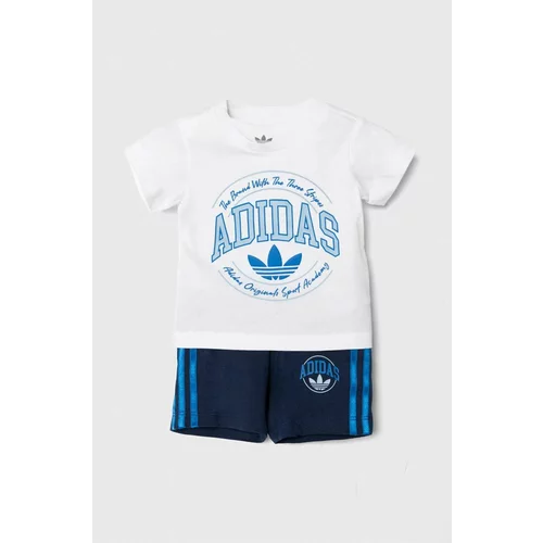 Adidas Otroški bombažni komplet mornarsko modra barva
