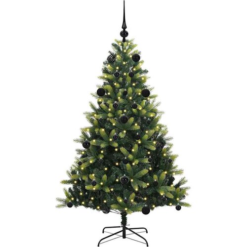  Umjetno božićno drvce s nogom Zelena 150 cm PVC i čelik Slike