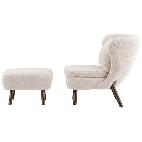 Vind Collection Vind lounge fotelja s tabureom Ryx&amp;ouml;, bijela Slike