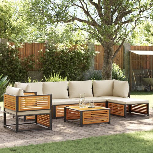 VidaXL 7-dijelni set vrtnih sofa s jastucima masivno bagremovo drvo Slike
