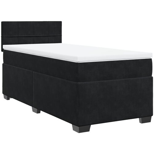 vidaXL Box spring postelja z vzmetnico črna 90x200 cm žamet, (21307943) Cene