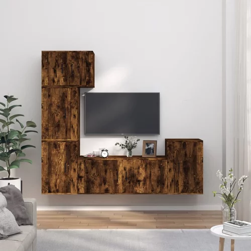 vidaXL 5-dijelni set TV ormarića boja dimljenog hrasta drveni