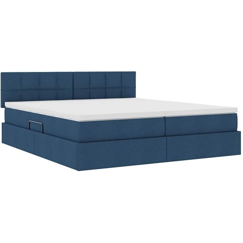  Krevet s od storage s madracem Plava 200 x 200 cm Lažna koža Slike