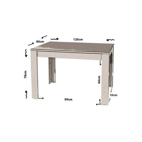 Hanah home Trpezarijski sto, 120x78x80 cm, Bijeli Slike