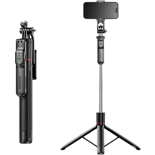 IZMAEL Selfie palica - stabilen tripod s Bluetooth upravljanjem F16 - Črna Cene
