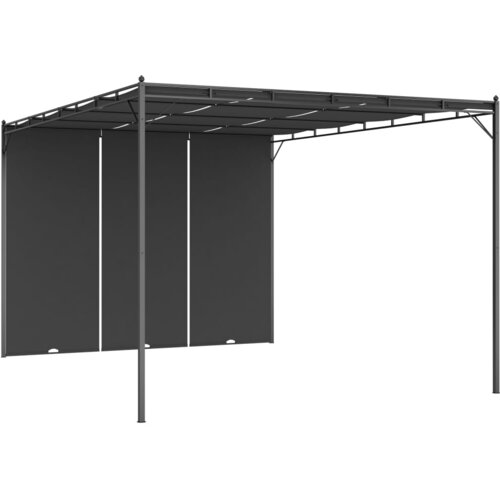 vidaXL Vrtni paviljon s stransko zaveso 4x3x2,25 m antraciten Cene