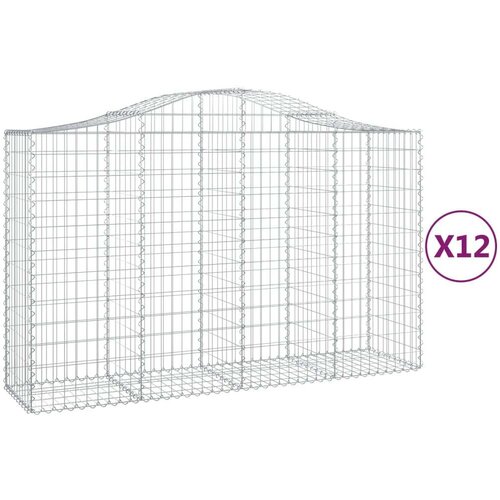  Lučne gabionske košare 12kom 200x50x120/140cm pocinčano željezo Cijene